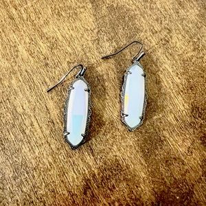 Opalite and Gunmetal Fran Earrings (smaller size)